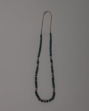 White Metal Necklace Featuring Precious Gemstones