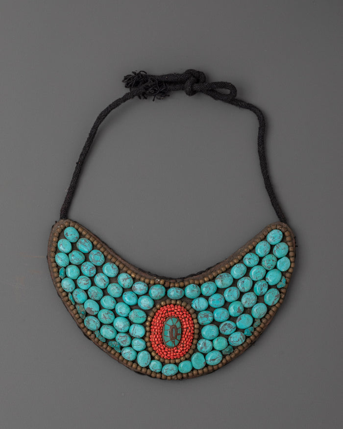 Handmade Beaded Necklace | Coral and Turquoise Stone Jewelry for Women