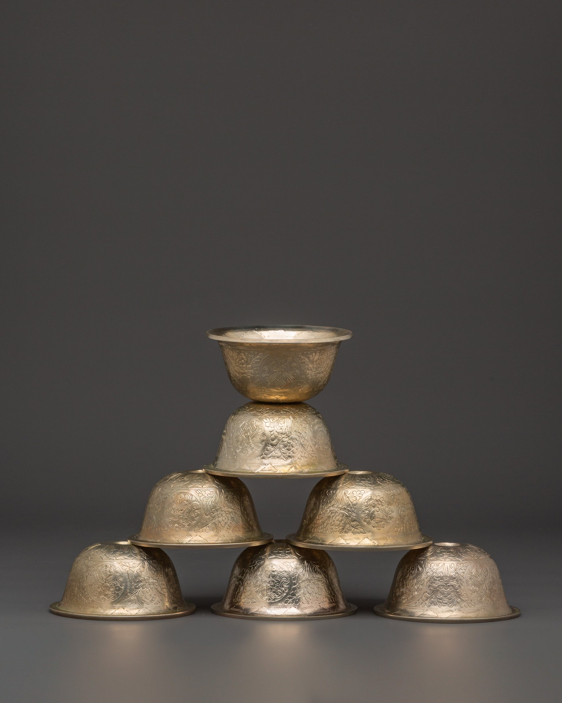 White Metal Offering Bowl Set