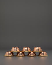 Buddhist Ritual Offering Bowl Set | Handcrafted Copper Bowls with Brass Lining