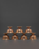 Handcrafted Copper Offering Bowls Set
