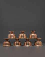 Handcrafted Copper Offering Bowls Set