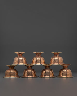 Handcrafted Copper Offering Bowls Set