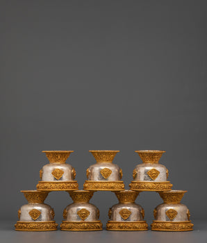Buddhist Silver Offering bowl set