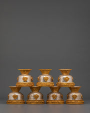 Buddhist Silver Offering bowl set