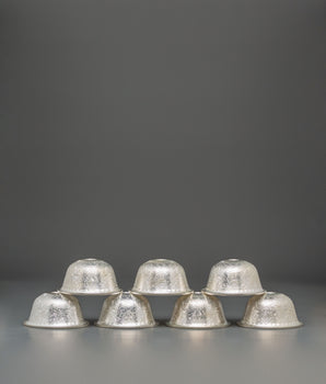 Copper Ritual Offering Bowl Set | Silver Plated Buddhist Altar Bowl