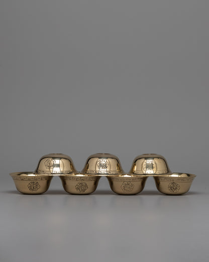 Brass Carved Offering Bowls