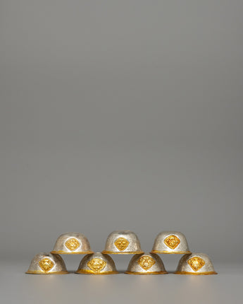 Gold & Silver-Plated Tibetan Offering Bowls
