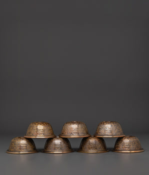 Handmade Tibetan offering bowl Set