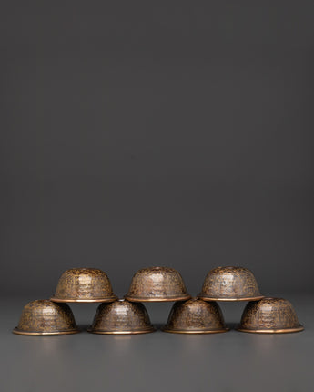 Handmade Tibetan offering bowl Set