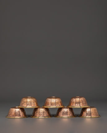 Handcrafted Copper Offering Bowl Set