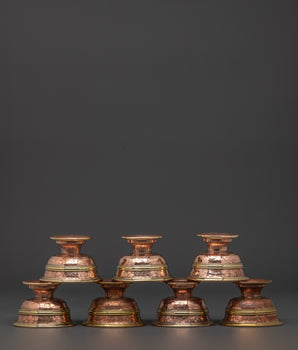 Handcrafted Brass Offering Bowl Set | For Buddhist Rituals and Altar Use