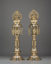 Handcrafted Buddhist Oil Lamp Set