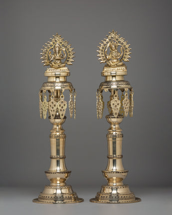 Handcrafted Buddhist Oil Lamp Set
