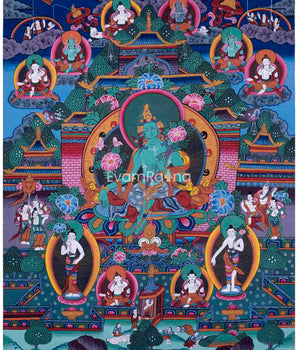 Old Green Tara Thangka