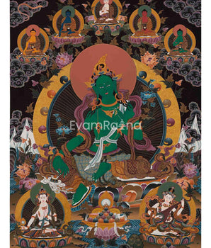 Original Hand painted Green Tara Thangka