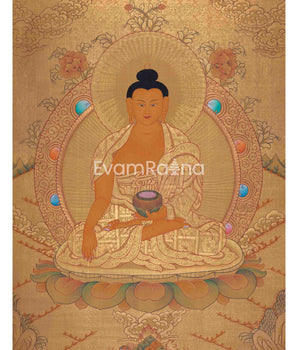 Original Hand-Painted 24K Gold Shakyamuni BuddhaOriginal Hand-Painted 24K Gold Shakyamuni Buddha