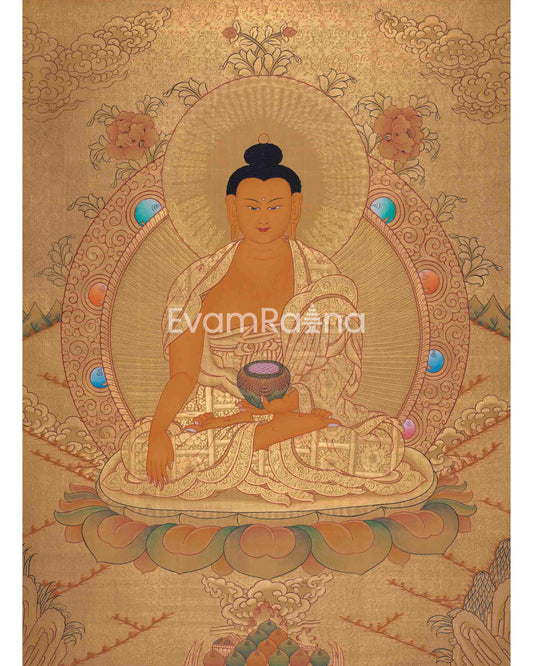 Original Hand-Painted 24K Gold Shakyamuni BuddhaOriginal Hand-Painted 24K Gold Shakyamuni Buddha