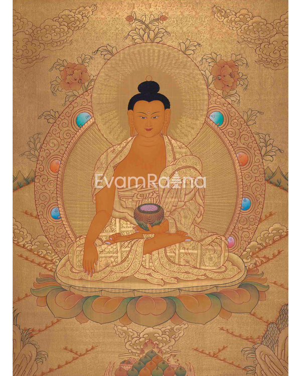 Original Hand-Painted 24K Gold Shakyamuni BuddhaOriginal Hand-Painted 24K Gold Shakyamuni Buddha