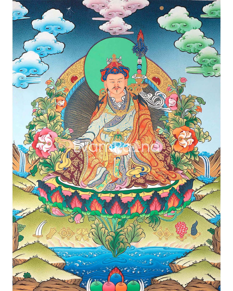 Guru Rinpoche Padmashambhava Tibetan Thangka