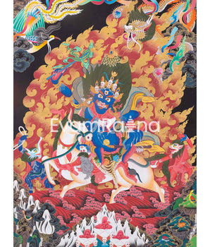 Palden Lhamo Original Hand-Painted Buddhist Thangka 