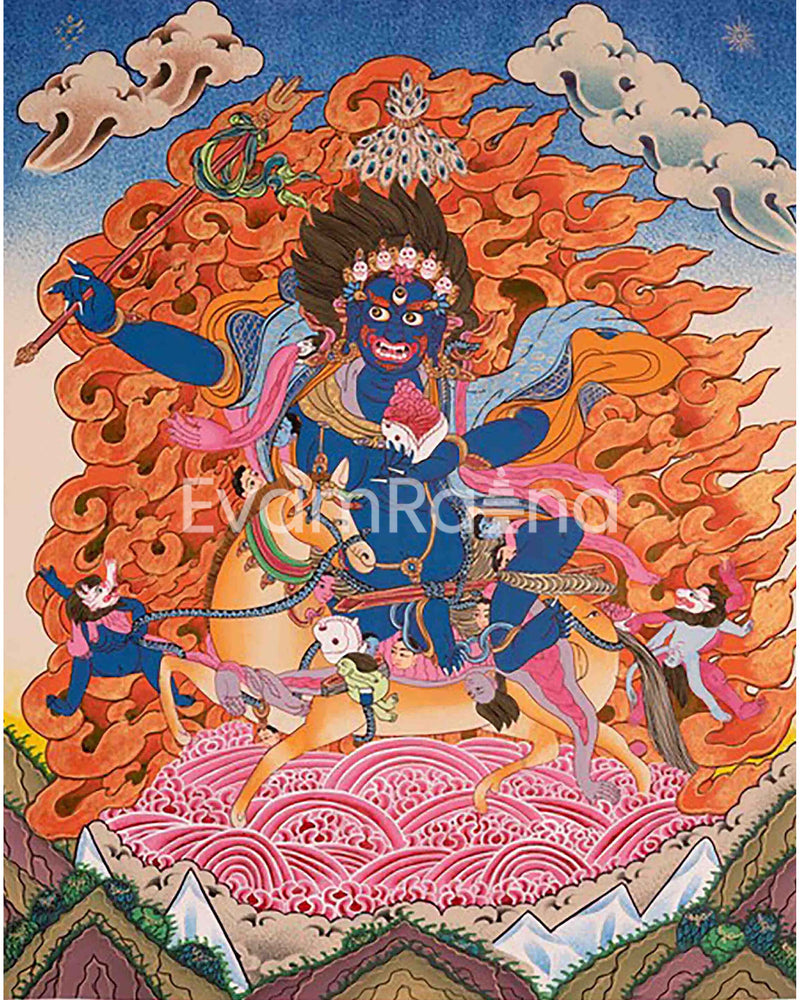 Original Hand-Painted Palden Lhamo Thangka | Feminist Deity Vajrayana Travel Thangka For Practitioner |