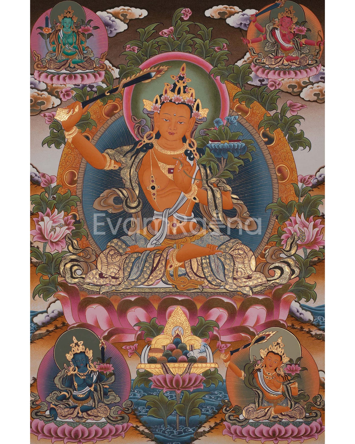 Pancha Manjushri Thangka