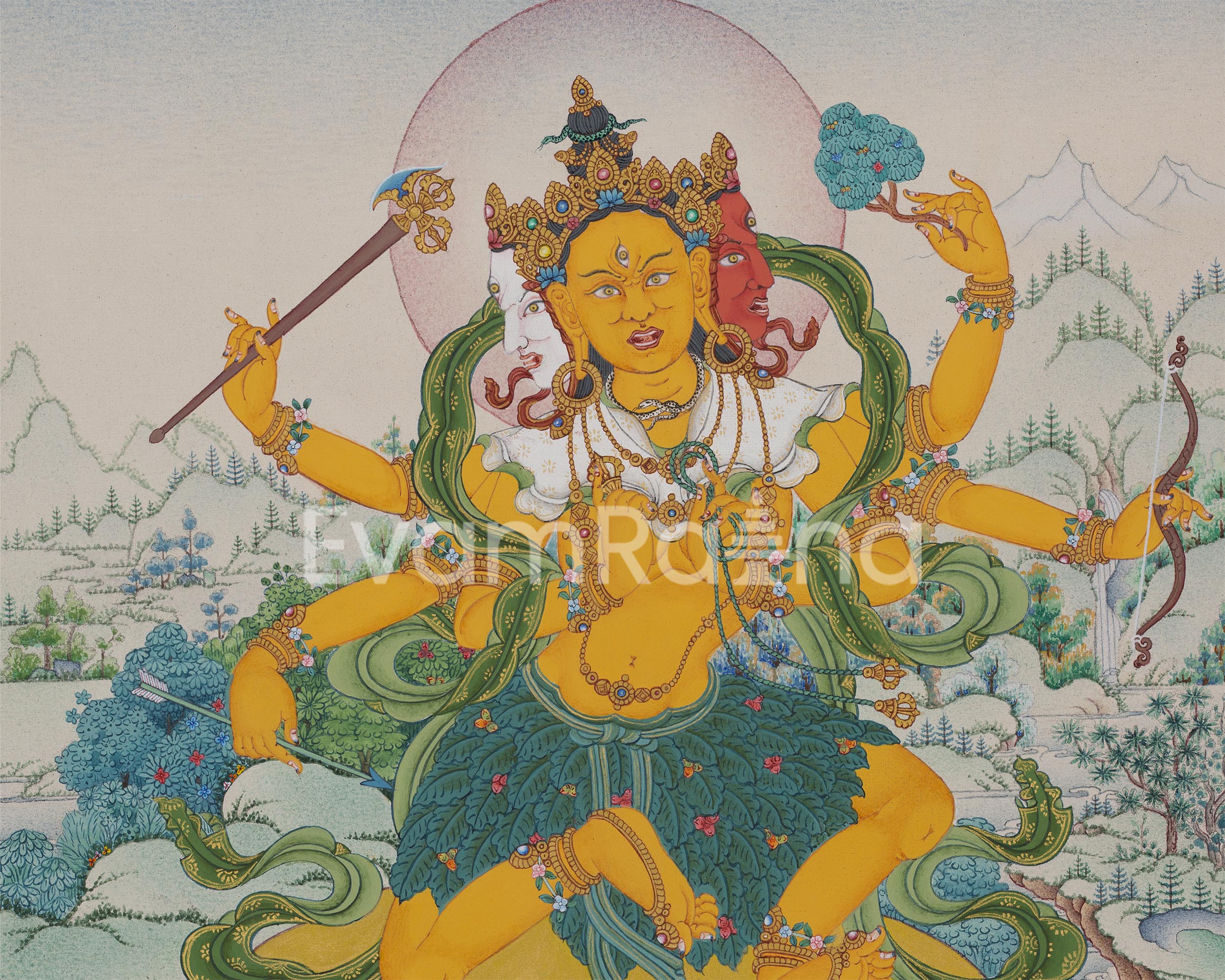 Parnashavari Dakini Thangka | Tibetan Thangka Print