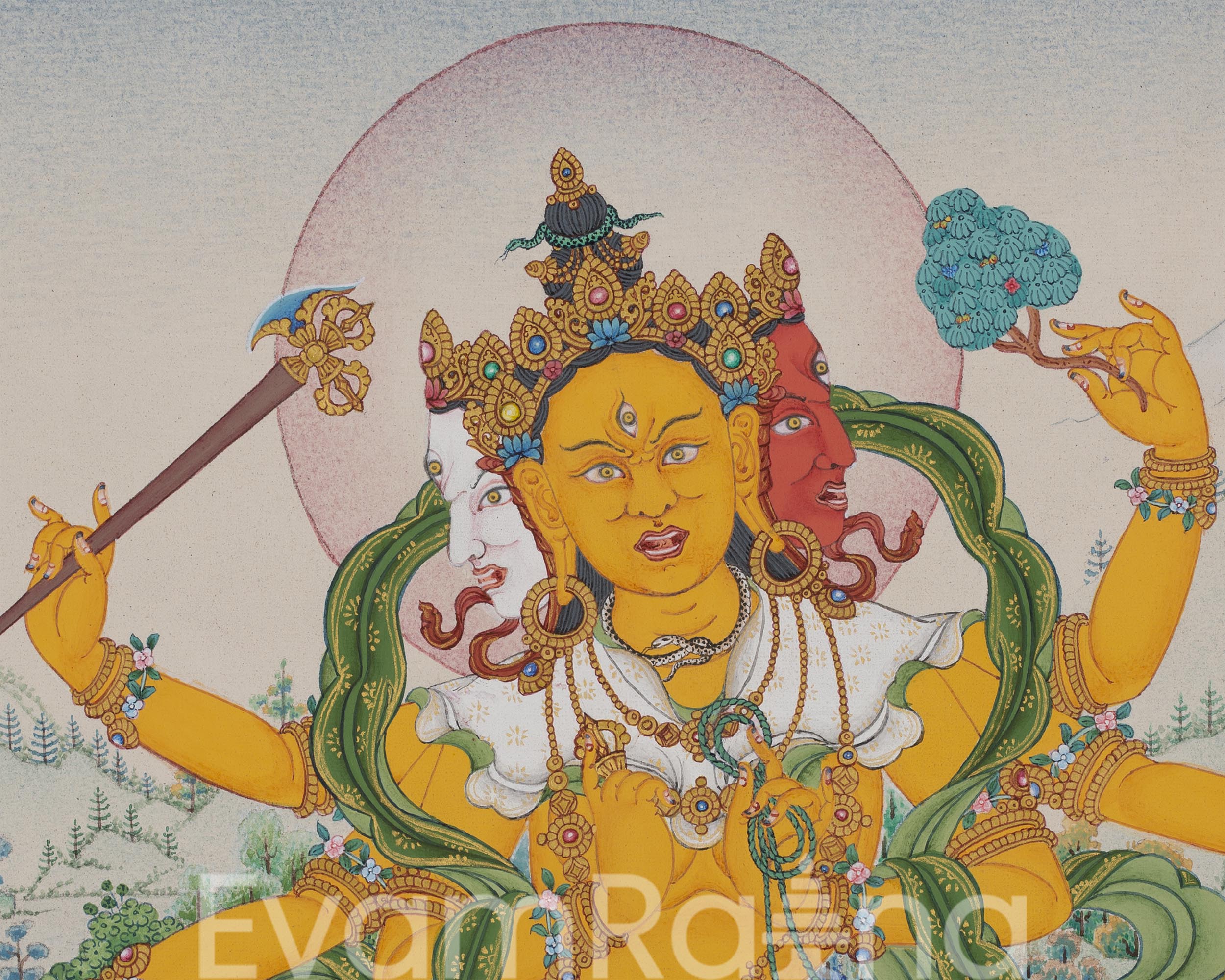 Parnashavari Dakini Thangka | Tibetan Thangka Print