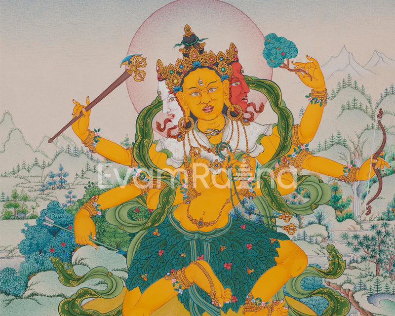 Parnashavari Dakini Thangka | Tibetan Thangka Print