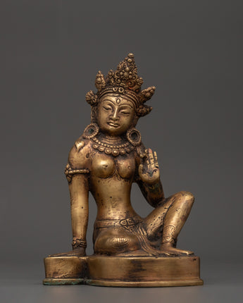 Handcrafted Brass Parvati Statue in Varada Mudra