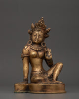 Handcrafted Brass Parvati Statue in Varada Mudra