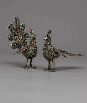 Peacock Couple Statue