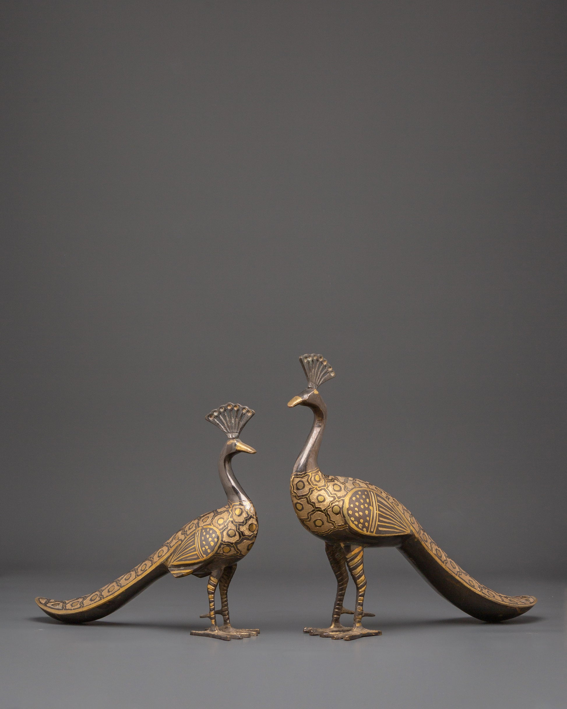 Brass Peacock Set for Decor