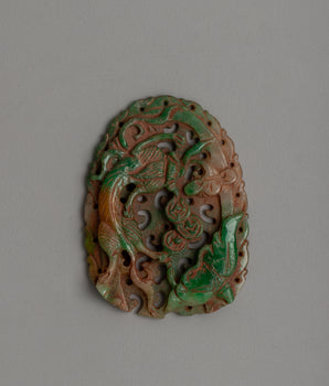 Green and White Jade Pendant 