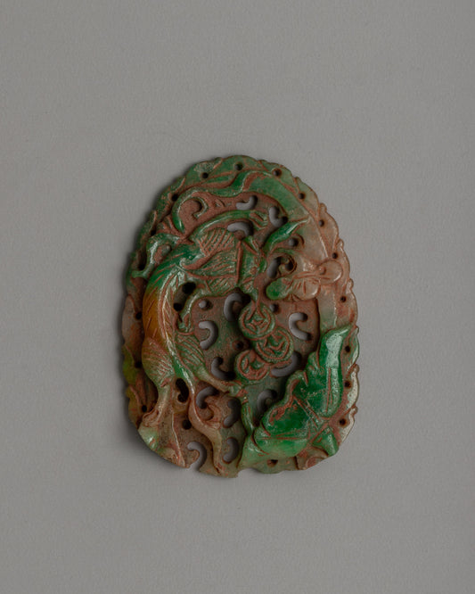 Green and White Jade Pendant 