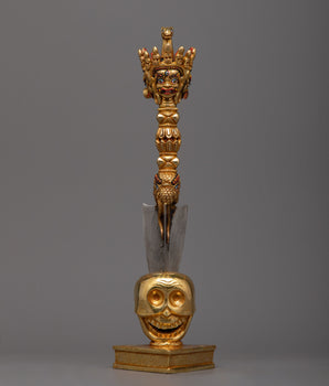 Buddhist Phurba Kila | Copper Body with 24k Gold Plating for Spiritual Practices