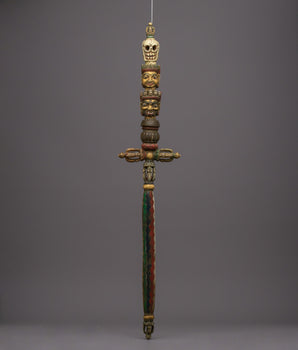 Ethically Sourced Yak Bone Phurba | Hand-carved Ritual Dagger of Spiritual Power & Protection