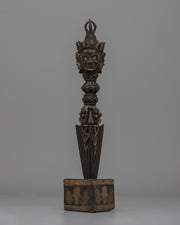 Handcrafted Iron Phurba with Silver Inlay