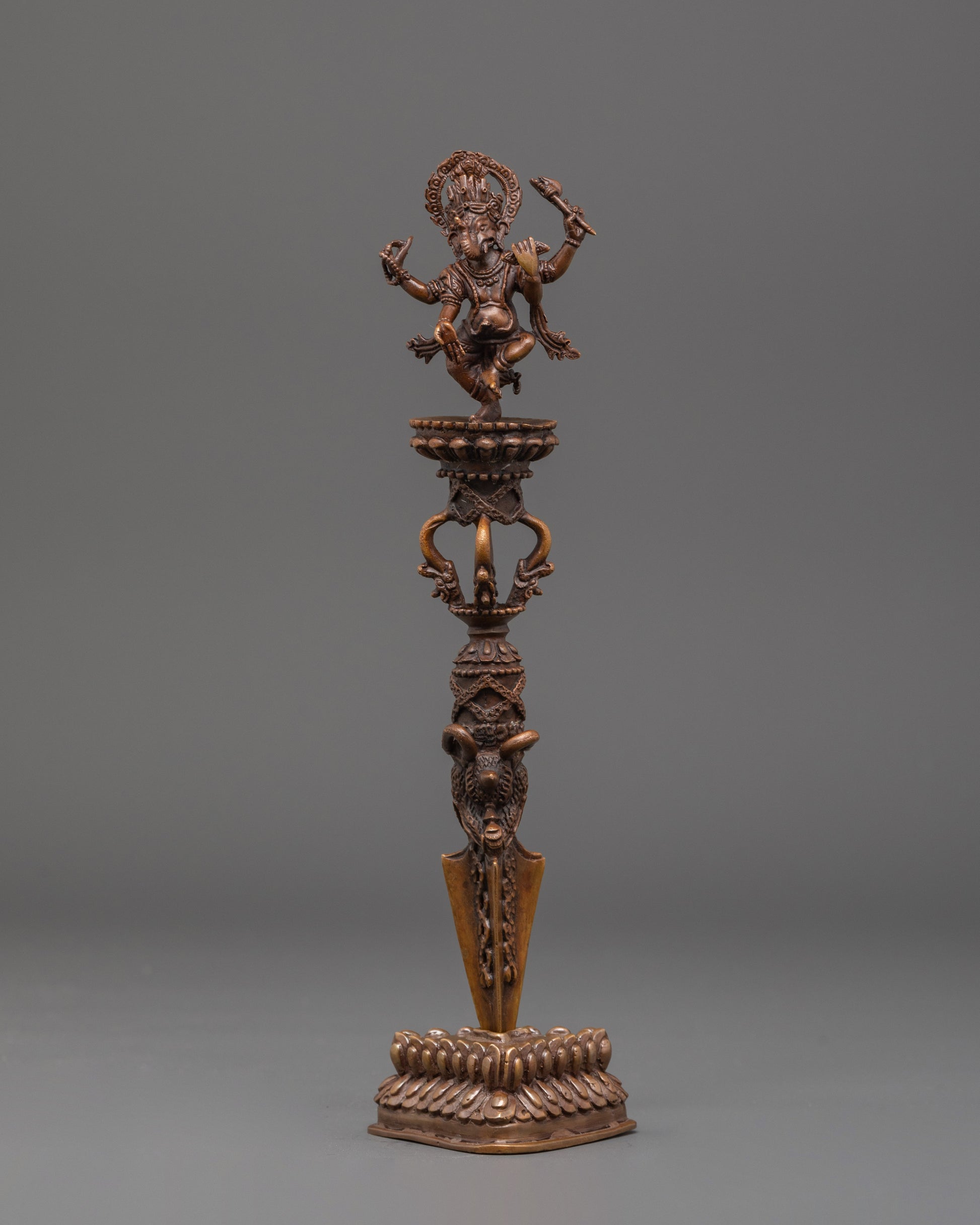 Traditional Tibetan phurba with Ganesha