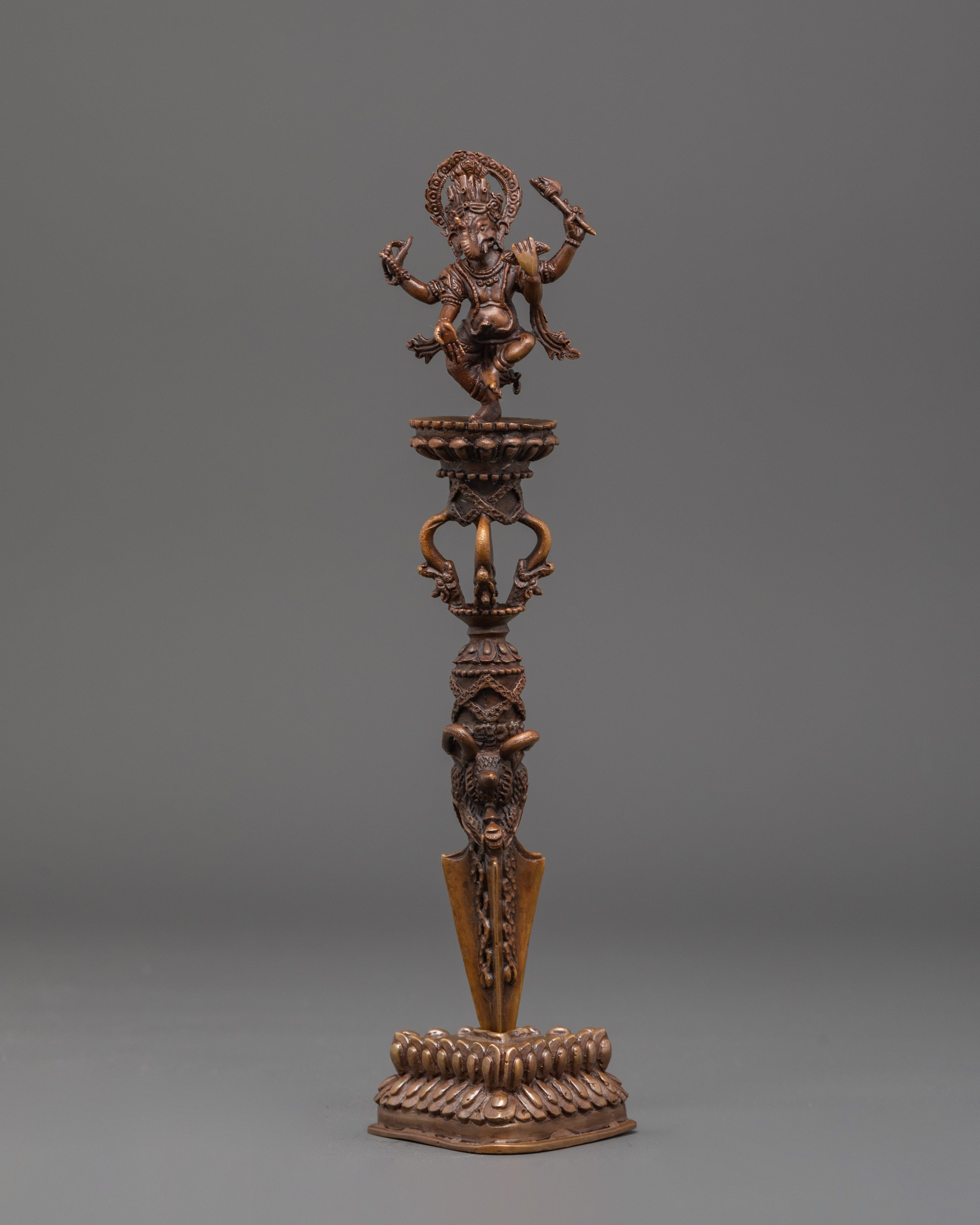 Traditional Tibetan phurba with Ganesha