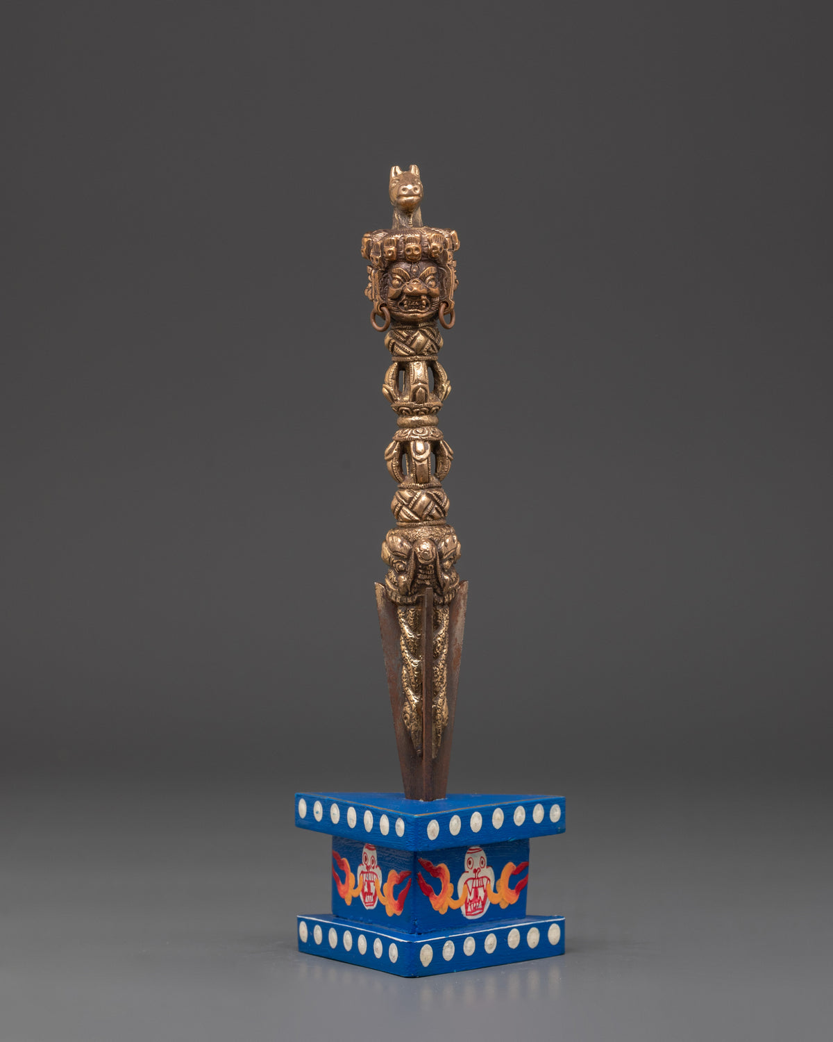 Tibetan Phurba Ritual Dagger | Handcrafted Copper Vajrayana Sculpture
