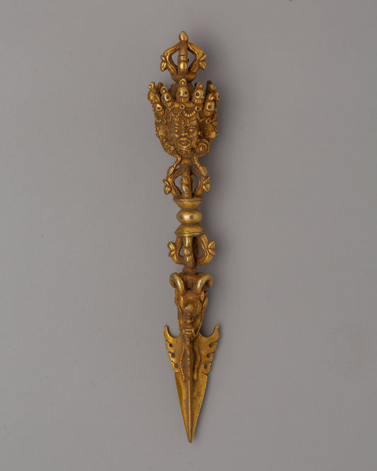 Tibetan Gold Phurba Dagger