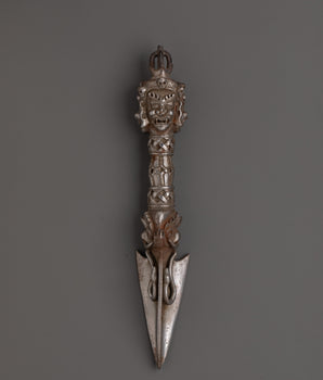 Three-Faced Iron Phurba Dagger