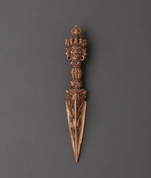 Tibetan Phurba with Intricate Wrathful Deity Head Design