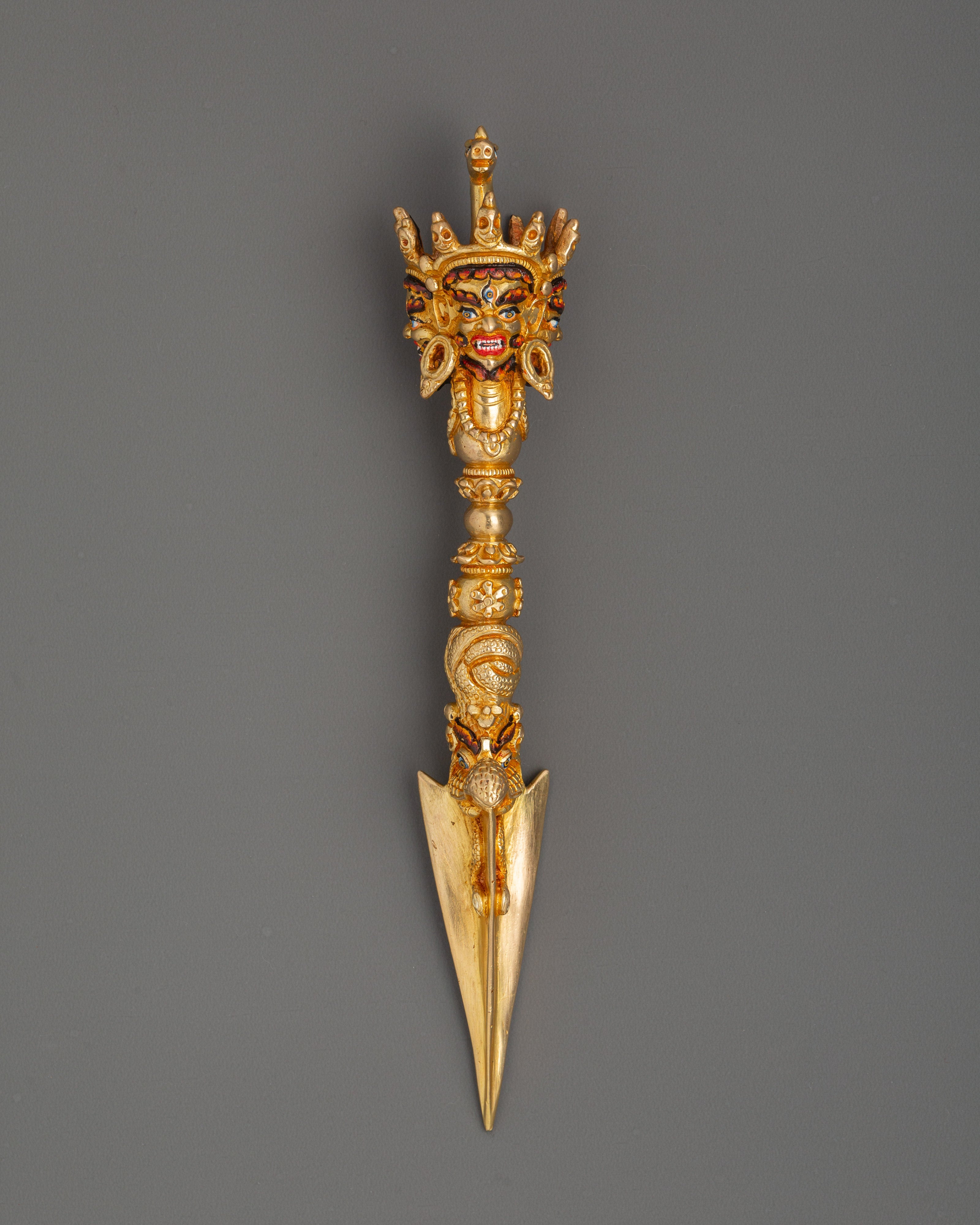 Gold Plated Tibetan Phurba Dagger