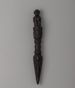 Hand-Carved Wooden Dorje Phurba