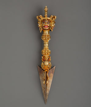 Large Gold Plated Phurba Dagger