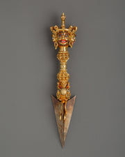 Large Gold Plated Phurba Dagger 