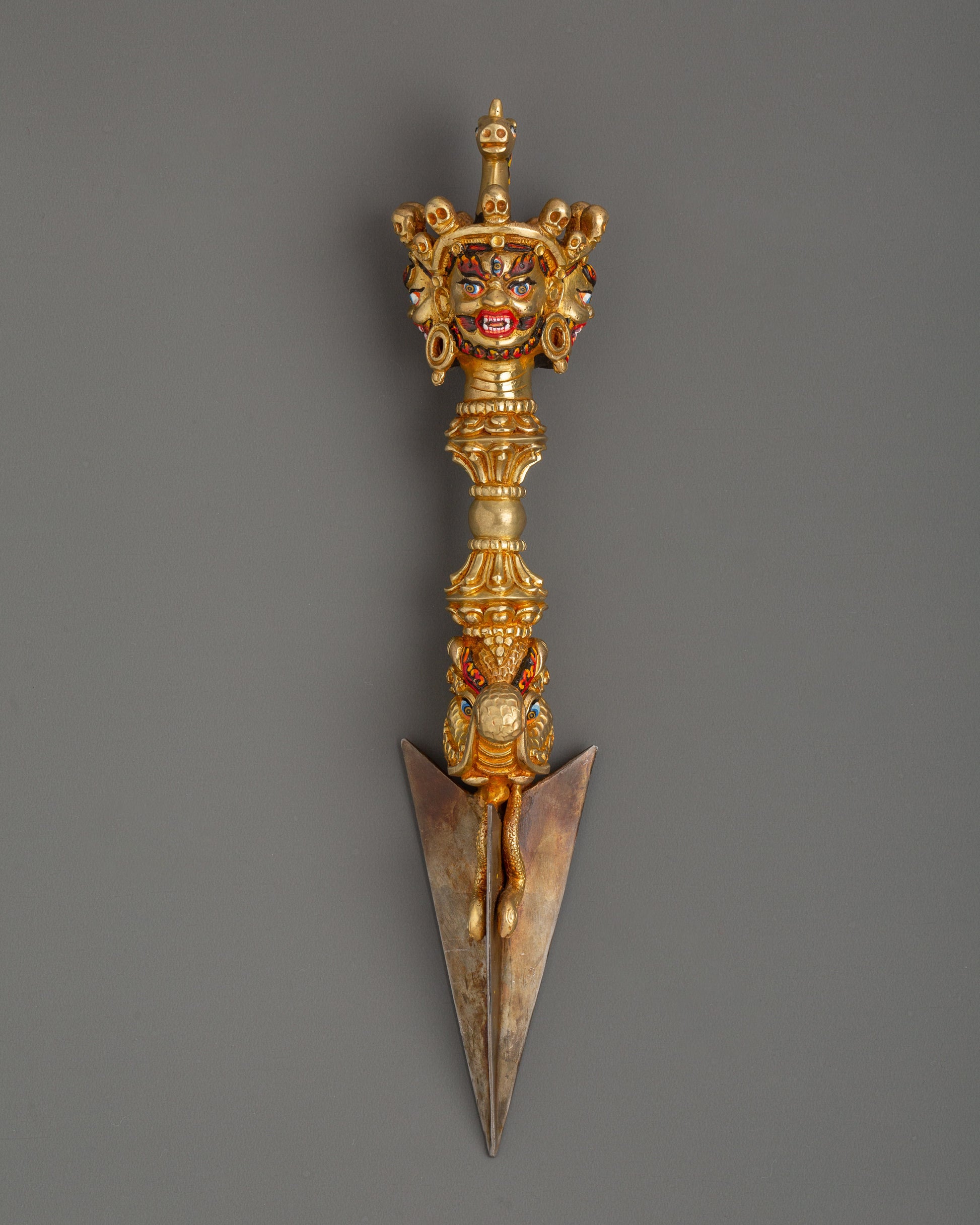Large Gold Plated Phurba Dagger 